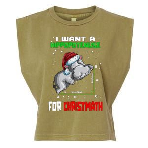 Math Hippopotamus Saying I Want A Hippopotenuse For Gift Garment-Dyed Women's Muscle Tee