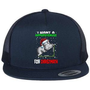 Math Hippopotamus Saying I Want A Hippopotenuse For Gift Flat Bill Trucker Hat