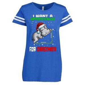 Math Hippopotamus Saying I Want A Hippopotenuse For Gift Enza Ladies Jersey Football T-Shirt