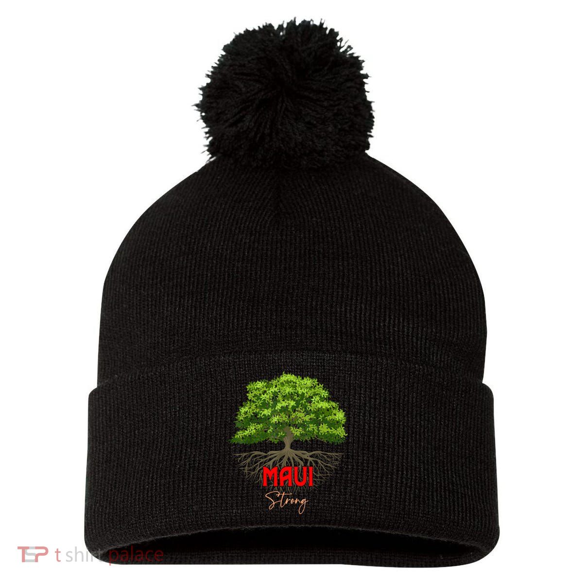 Maui Hawaii Strong Pom Pom 12in Knit Beanie