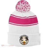 Maui Hawaii Strong Pray For Maui Pray For Lahaina Hawaii Stripe Pom Pom Beanie