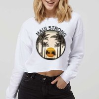 Maui Hawaii Strong Pray For Maui Pray For Lahaina Hawaii Cropped Pullover Crew