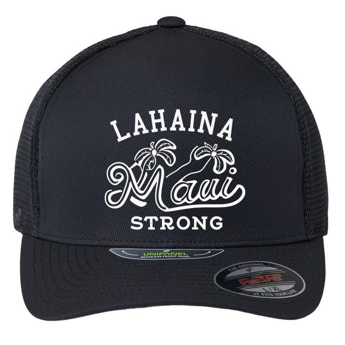 Maui Hawaii Shoreline Supportive Golden Maui Strong Lahaina Banyan Tree Flexfit Unipanel Trucker Cap