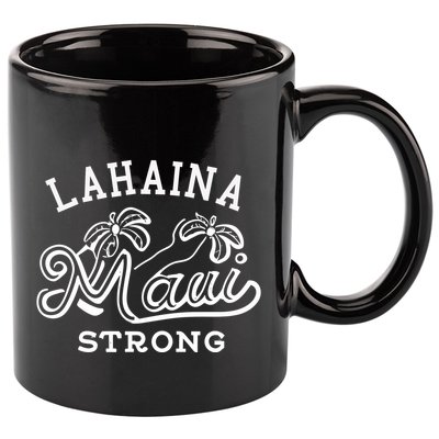 Maui Hawaii Shoreline Supportive Golden Maui Strong Lahaina Banyan Tree 11oz C Handle Ceramic Mug