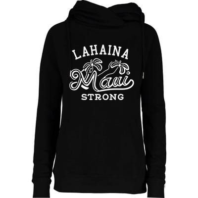 Maui Hawaii Shoreline Supportive Golden Maui Strong Lahaina Banyan Tree Womens Funnel Neck Pullover Hood