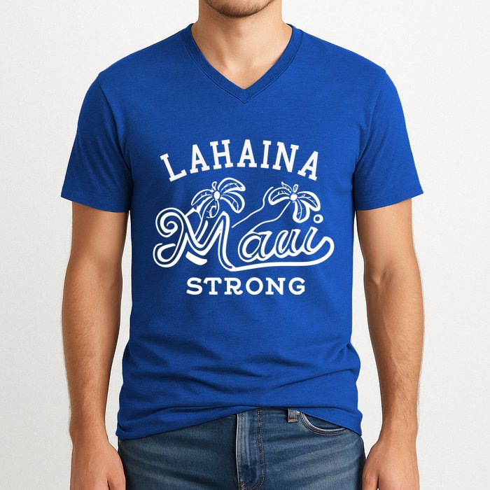 Maui Hawaii Shoreline Supportive Golden Maui Strong Lahaina Banyan Tree V-Neck T-Shirt
