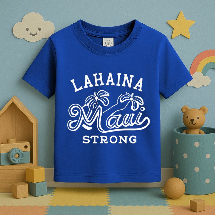 Maui Hawaii Shoreline Supportive Golden Maui Strong Lahaina Banyan Tree Toddler T-Shirt