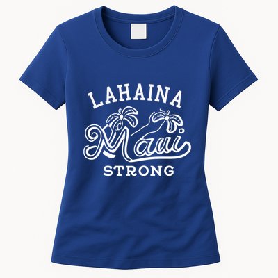 Maui Hawaii Shoreline Supportive Golden Maui Strong Lahaina Banyan Tree Womens T-Shirt