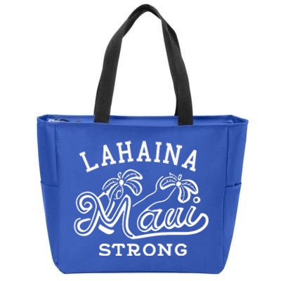 Maui Hawaii Shoreline Supportive Golden Maui Strong Lahaina Banyan Tree Zip Tote Bag