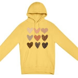 Melanin Hearts Social Justice Equality Bhm Juneteenth Meaningful Gift Premium Pullover Hoodie