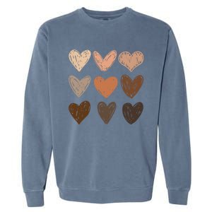 Melanin Hearts Social Justice Equality Bhm Juneteenth Meaningful Gift Garment-Dyed Sweatshirt