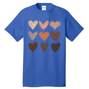 Melanin Hearts Social Justice Equality Bhm Juneteenth Meaningful Gift Tall T-Shirt