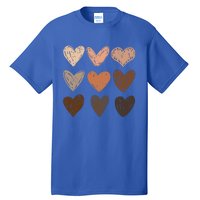 Melanin Hearts Social Justice Equality Bhm Juneteenth Meaningful Gift Tall T-Shirt