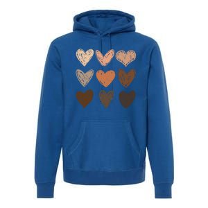 Melanin Hearts Social Justice Equality Bhm Juneteenth Meaningful Gift Premium Hoodie