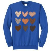 Melanin Hearts Social Justice Equality Bhm Juneteenth Meaningful Gift Tall Sweatshirt