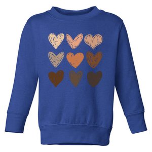 Melanin Hearts Social Justice Equality Bhm Juneteenth Meaningful Gift Toddler Sweatshirt