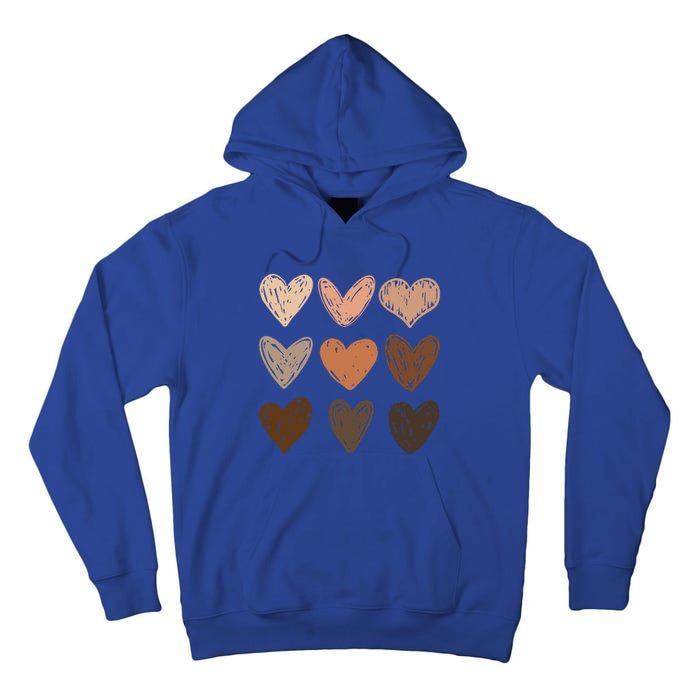 Melanin Hearts Social Justice Equality Bhm Juneteenth Meaningful Gift Tall Hoodie