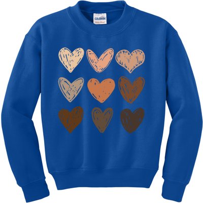 Melanin Hearts Social Justice Equality Bhm Juneteenth Meaningful Gift Kids Sweatshirt