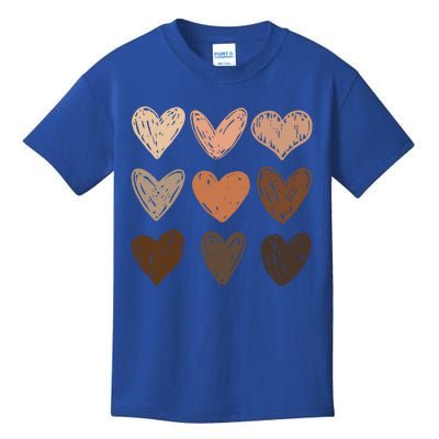 Melanin Hearts Social Justice Equality Bhm Juneteenth Meaningful Gift Kids T-Shirt