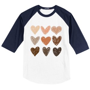 Melanin Hearts Social Justice Equality Bhm Juneteenth Meaningful Gift Baseball Sleeve Shirt