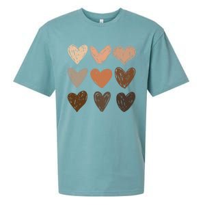 Melanin Hearts Social Justice Equality Bhm Juneteenth Meaningful Gift Sueded Cloud Jersey T-Shirt