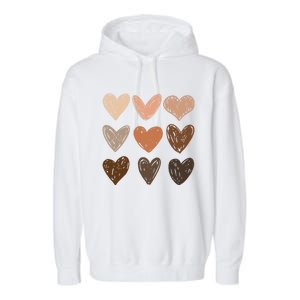 Melanin Hearts Social Justice Equality Bhm Juneteenth Meaningful Gift Garment-Dyed Fleece Hoodie