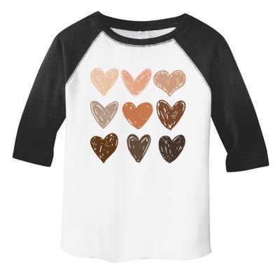 Melanin Hearts Social Justice Equality Bhm Juneteenth Meaningful Gift Toddler Fine Jersey T-Shirt