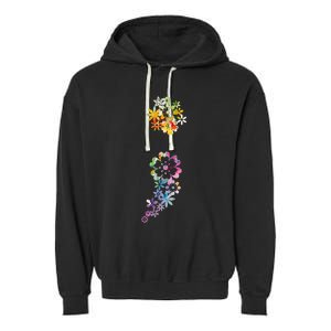 Mental Health Semicolon Flower Garment-Dyed Fleece Hoodie