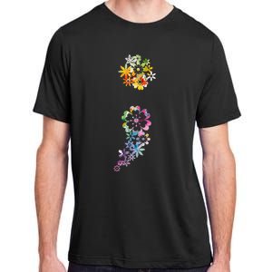 Mental Health Semicolon Flower Adult ChromaSoft Performance T-Shirt