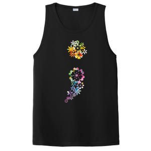 Mental Health Semicolon Flower PosiCharge Competitor Tank