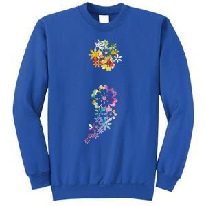 Mental Health Semicolon Flower Sweatshirt