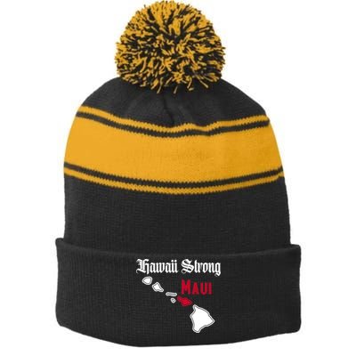 Maui Hawaii Strong Hawaii Stay With Maui Hawaii Stripe Pom Pom Beanie