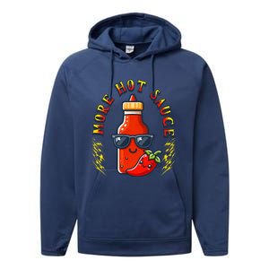 More Hot Sauce Spicy Food Lover Kawaii Performance Fleece Hoodie