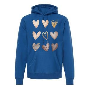 Melanin Hearts Skin Tone Gift Shades Of Melanin Black Pride Gift Premium Hoodie