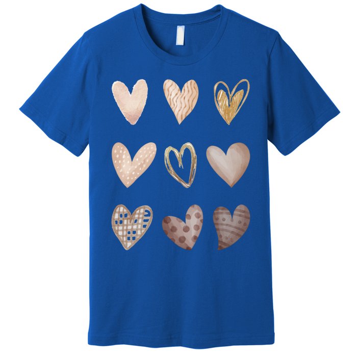 Melanin Hearts Skin Tone Gift Shades Of Melanin Black Pride Gift Premium T-Shirt