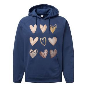 Melanin Hearts Skin Tone Gift Shades Of Melanin Black Pride Gift Performance Fleece Hoodie