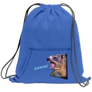 Mama Hyrax Screaming Mom Hyrax Sweatshirt Cinch Pack Bag