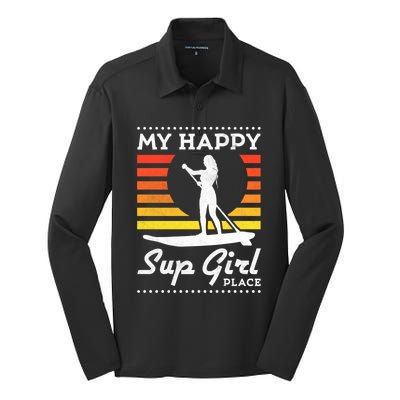 My Happy Sup Place Meaningful Gift Silk Touch Performance Long Sleeve Polo