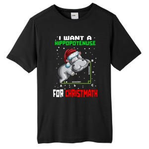 Math Hippopotamus Saying I Want A Hippopotenuse Gift Tall Fusion ChromaSoft Performance T-Shirt