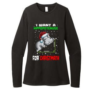 Math Hippopotamus Saying I Want A Hippopotenuse Gift Womens CVC Long Sleeve Shirt