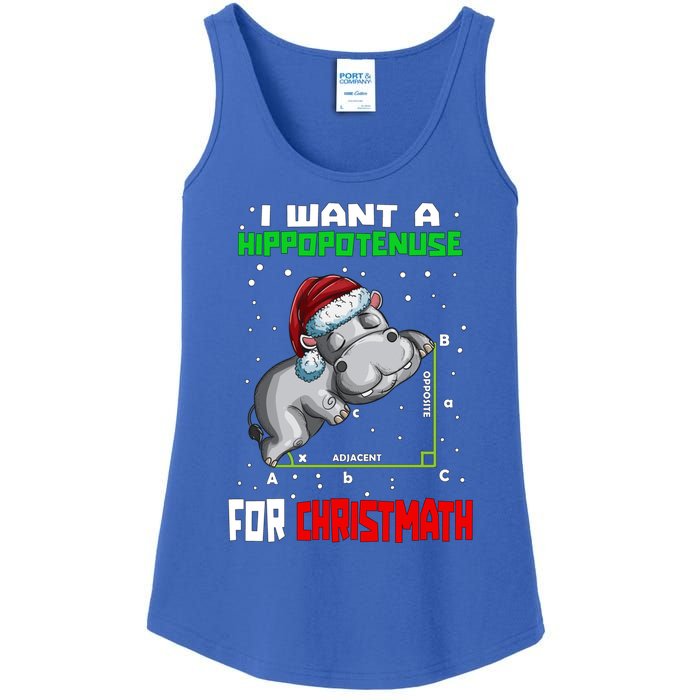 Math Hippopotamus Saying I Want A Hippopotenuse Gift Ladies Essential Tank