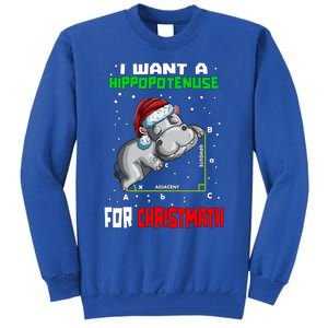 Math Hippopotamus Saying I Want A Hippopotenuse Gift Tall Sweatshirt