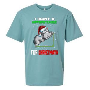 Math Hippopotamus Saying I Want A Hippopotenuse Gift Sueded Cloud Jersey T-Shirt