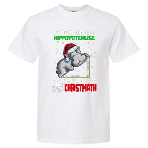 Math Hippopotamus Saying I Want A Hippopotenuse Gift Garment-Dyed Heavyweight T-Shirt