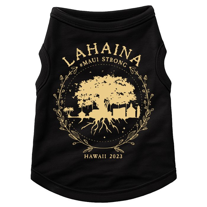 Maui Hawaii Shoreline Supportive Golden Maui Strong Lahaina Banyan Tree Doggie Tank