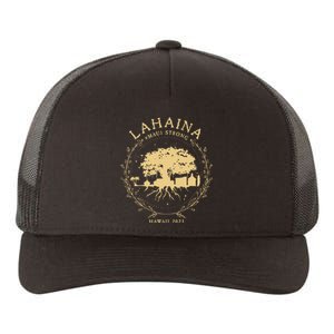 Maui Hawaii Shoreline Supportive Golden Maui Strong Lahaina Banyan Tree Yupoong Adult 5-Panel Trucker Hat