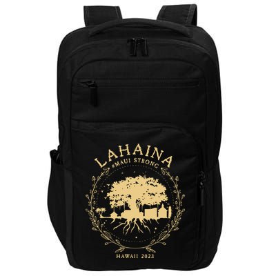 Maui Hawaii Shoreline Supportive Golden Maui Strong Lahaina Banyan Tree Impact Tech Backpack