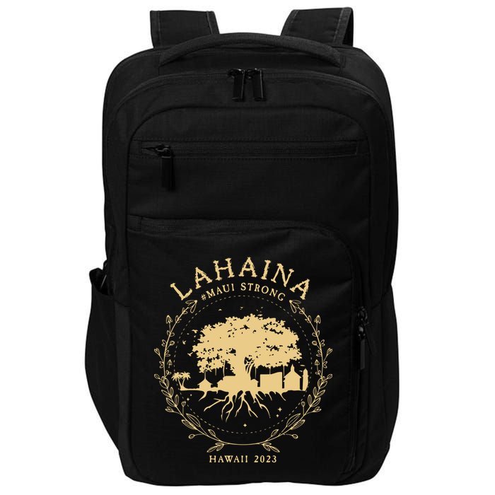 Maui Hawaii Shoreline Supportive Golden Maui Strong Lahaina Banyan Tree Impact Tech Backpack