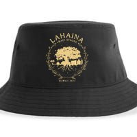 Maui Hawaii Shoreline Supportive Golden Maui Strong Lahaina Banyan Tree Sustainable Bucket Hat
