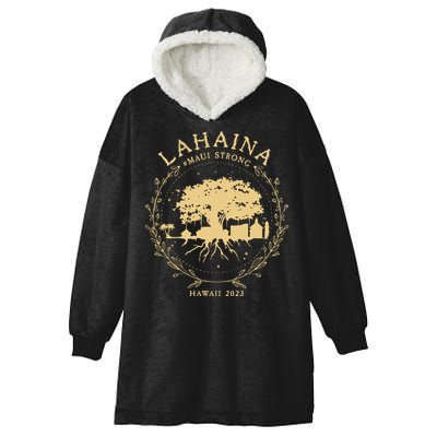Maui Hawaii Shoreline Supportive Golden Maui Strong Lahaina Banyan Tree Hooded Wearable Blanket